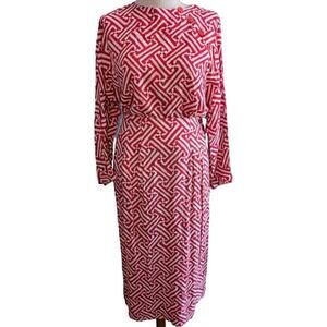 VTG Y2K 90s Art to Wear Skirt Set Size 6 Size 8 Red White Midi